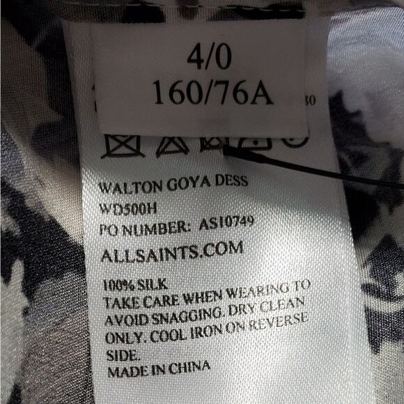 All saints Gray & Pink 100% Silk Wrap Dress - Picture 4 of 4